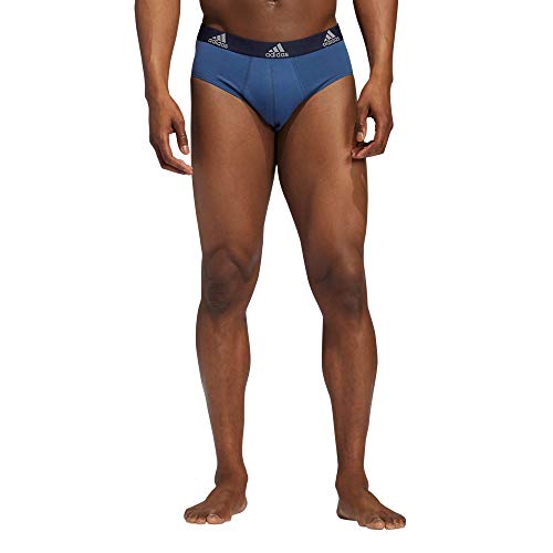 adidas Men's Stretch Cotton Brief Underwear (3Pack) Boxed, Night