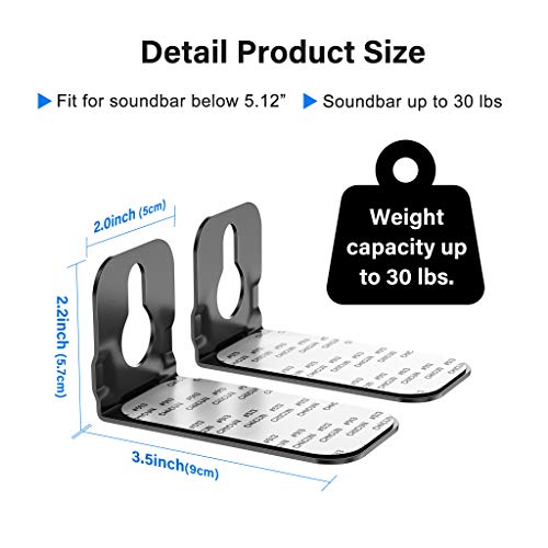 Universal Soundbar Wall Mount Brackets Floating Shelf for Samsung, Sony