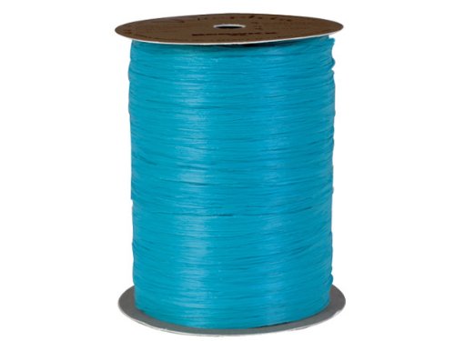 Pack of 1, Solid Matte Aqua Raffia 100 Yds for Elegant Gift Packaging