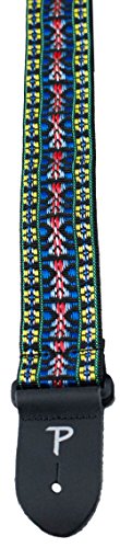 Perris Leathers BHT-285 2-Inch Wide Poly Pro Hootenanny Design Guitar Strap with Leather Ends