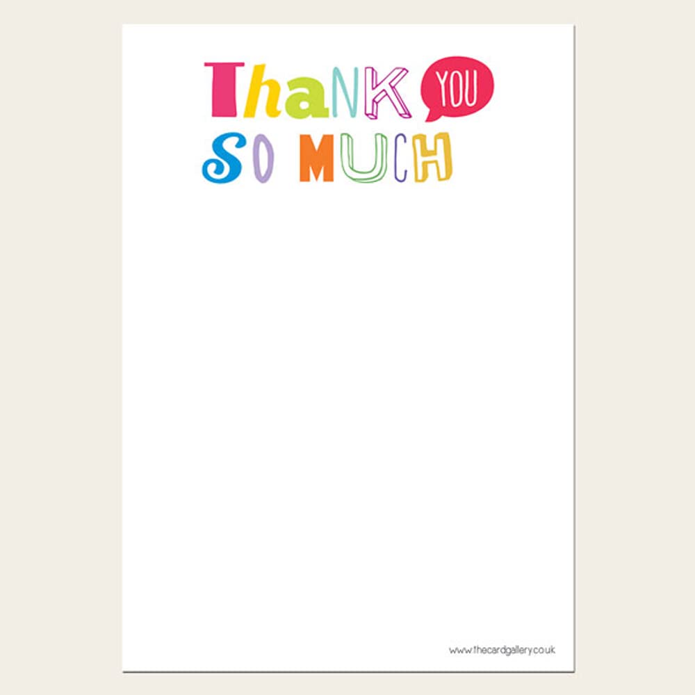 Dotty about Paper Typography - Thank You Notelet, Perfect for Kids Birthdays, Christmas Stationery, Occasions, Letter Writing, Celebrations Pack of 20 - Envelopes Included (28 0001)