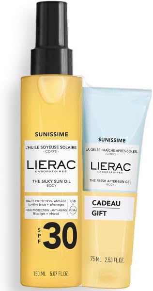 - Sunissime - Set Dúo Aceite Solar Sedoso SPF30 150ml + Gel Refrescante Aftersun 75ml Regalo - Tratamiento Rostro y Cuerpo - Protege, hidrata y sublima la piel - Textura ligera