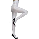 HTRUIYA Women's Shiny Pantyhose High Stretch Dance Tights High Waist Control Top Pantyhose 60D