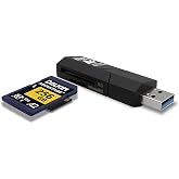 Delkin Devices 3.1 USB SD Card and microSD Reader, 2-in-1 Dual Slot, 170 MB/s High-Speed Data Transfer, Windows &amp; Mac Compatible (DDREADER-55)