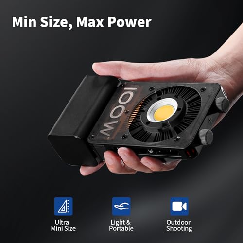 Video Light, ZHIYUN CINEPEER CX100 [Official] 100W COB Video Light, 2700-6500K, 3840Lux, TLCI 97+ CRI 96+, Dimmable, Portable Light with Reflector, Diffusion Dome for Lighting, Photography