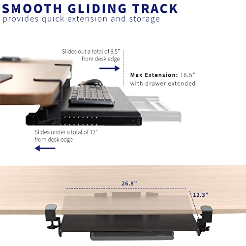 VIVO Large Keyboard Tray Under Desk Pull Out Platform with Pencil