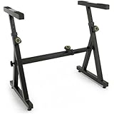 Plixio Heavy Duty Z Style Keyboard Piano Stand - Fully Adjustable and Portable (Standard)