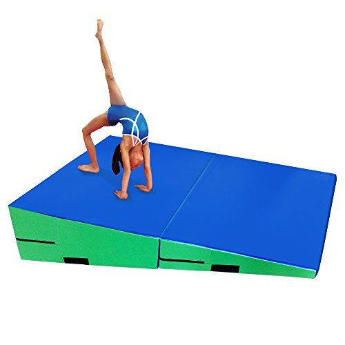 gymmatsdirect Folding Gymnastics Incline Mat Large Cheese Wedge Ramp