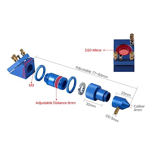 Cloudray K Series Whole Set Incl Head and Mirror Mounts with Focus Lens D20 FL50.8 Mo Mirrors for 2030 4060 k40 Laser Engraving Cutting Machine