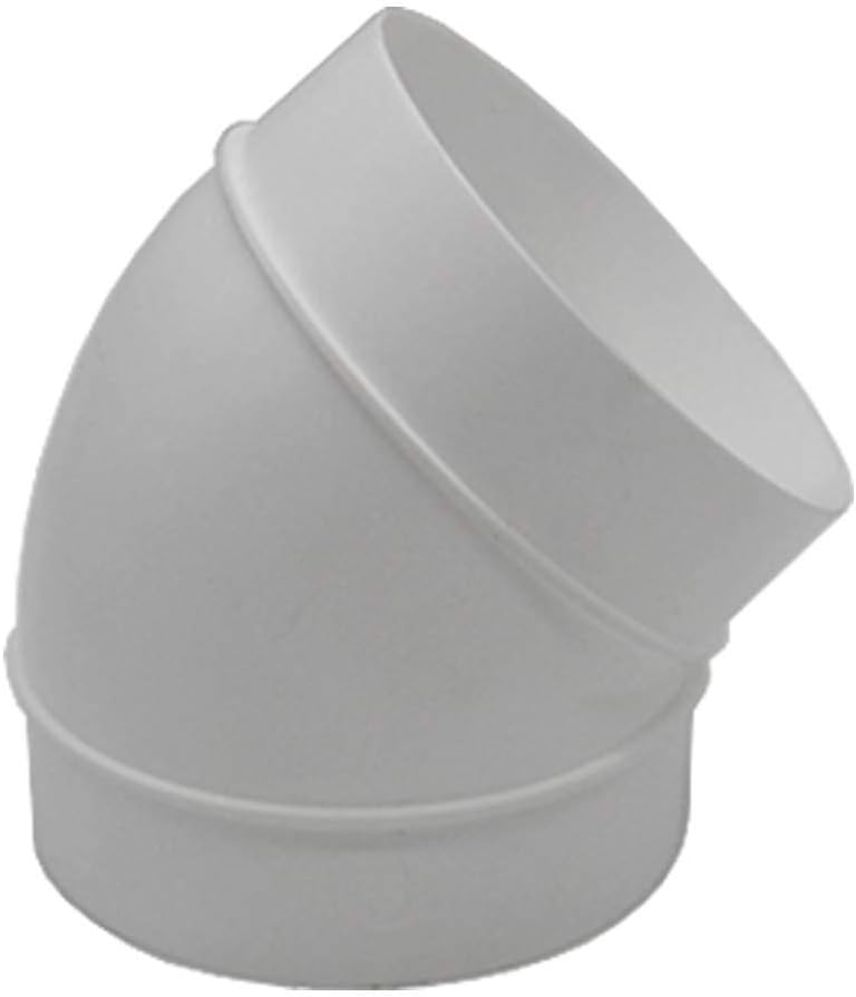 Kair 100mm 4in Plastic Duct 45 Degree Elbow Bend White