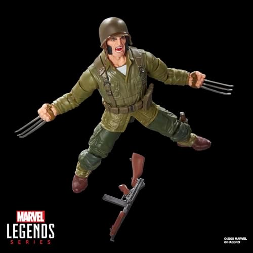 Hasbro Marvel Legends Series - Wolverine (WWII Logan), action figure ispirata ai fumetti degli X-Men