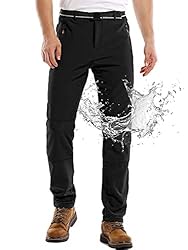 linlon Men's Snow Ski Waterproof Fleece Lined Pants