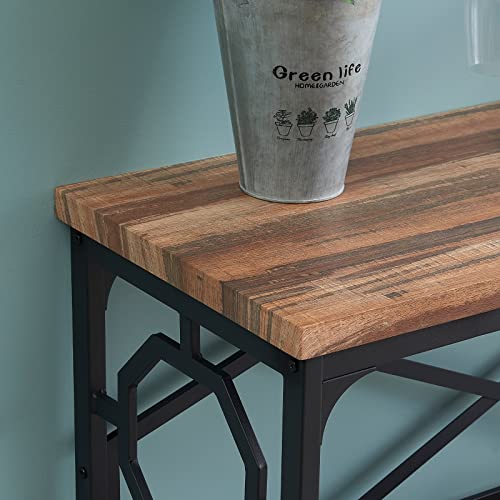 O&K Furniture Entryway Table with Storage Shelf, Rustic Narrow Sofa