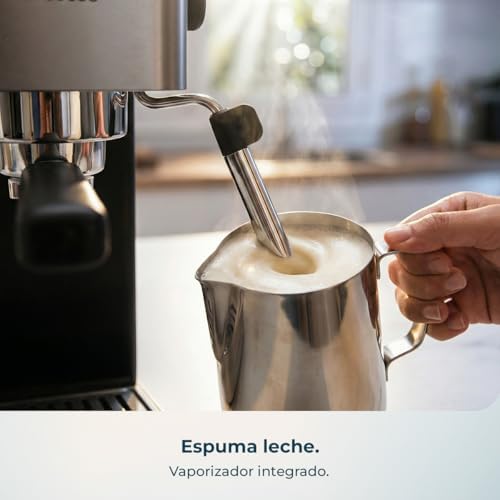 Cafetera Express Manual Cafelizzia 690 Grey. 1230-1465W, Bomba 20 Bares, 1 o 2 Tazas, Vaporizador, Tanque 1,5L, Thermoblock, Panel Táctil, Espresso de Barista en Casa