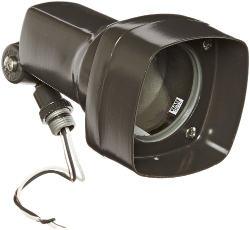 RAB Lighting LF20A Rugged Die Cast Floodlight, PAR20 Type, Aluminum, 75W Power, 550 Lumens, Bronze Color