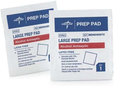MEDLINE MDS090670 MDS090670Z Sterile Alcohol Pre Pads (Pack of 100)