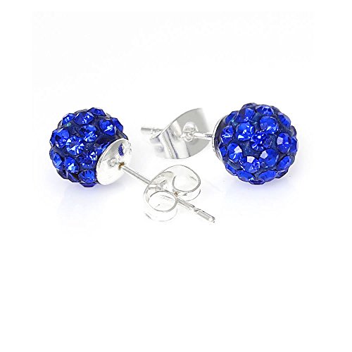 BirthdayEarrings 8mm Disco Ball Stud Earrings w/ ed Rhinestones Pave Pick Your (April) (September)