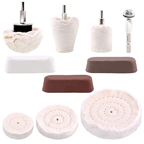 Keadic 10 Pcs Buffing Pad Polishing Wheel Kits with