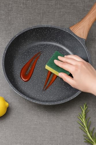Frigideira Cerâmica Antiaderente Premium 28 cm Grande, Cabo soft touch Ergonômico, Grill, Frita sem Óleo, Limpa fácil, Compatível com Fogão a Gás e Indução.