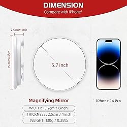 Round 30X Magnifying Mirror, 6'' Makeup Magnifying