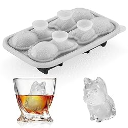 ACOOKEE French Bulldog Ice Cube Mold, 4 Hole Fun