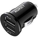 AUKEY Car Charger, Flush Fit Dual Port 24W/4.8A Output for iPhone XS/Max/XR/X/8, iPad Pro/Air 2/Mini, Samsung Galaxy Note9/Note8/S9/S9+ and More