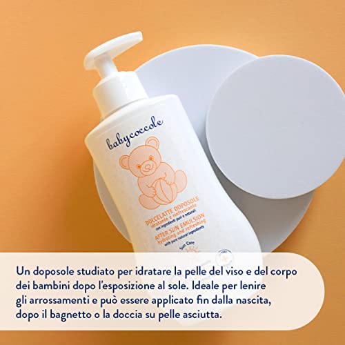 Babycoccole Sweet After-Sun Milk for Children. Moisturizing and Refreshing. Pure and Natural Ingredients of Plant Origin. Quick absorption. Dermatologically Tested, for Sensitive Skin - 200 ml