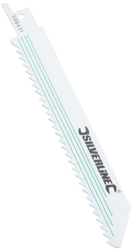 Silverline 598431 Recip Saw Blades for Wood 5pk HCS - 6tpi - 150 mm