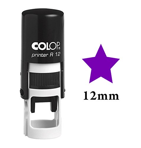 Printtoo Star Self Inking Mini Rubber Stamp Colop Round Decorative Teachers Stamps 12mm