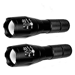 2 Pack Flashlights High Lumens, 5 Modes Zoomable
