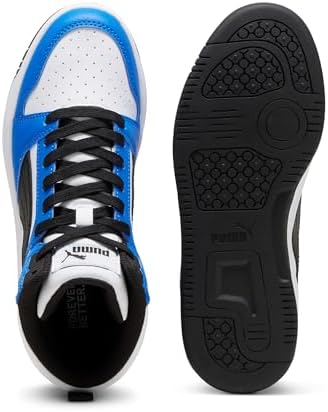 Rebound V6 Mid Jr, Scarpe da ginnastica Unisex - Bambini e ragazzi, Puma White Puma Black Racing Blue, 36 EU