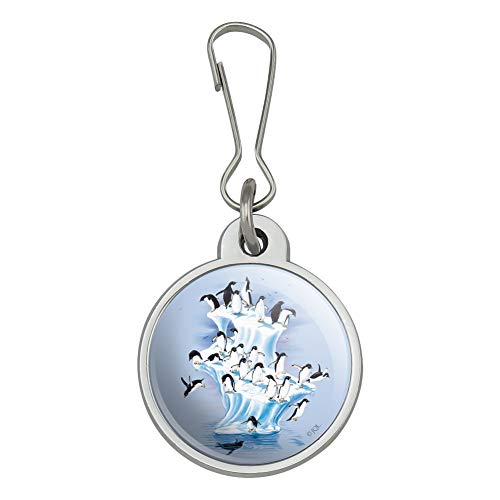 Emperor Penguin Iceberg Antarctic Jacket Handbag Purse Luggage Backpack Zipper Pull Charm