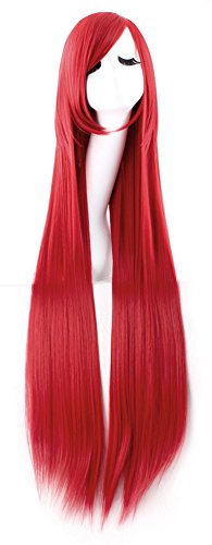 MapofBeauty 40" 100cm Anime Costume Long Straight Cosplay Wig Party Wig (Red) — image 1