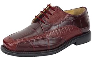 LIBERTYZENO Boys Shoes Animal Print Genuine Leather Kids Shoes Lace up Oxford Dress Shoes