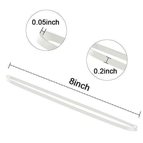 AMUU Large Rubber Bands White 50 Pieces AMUU Trash Can Band Set Elastic