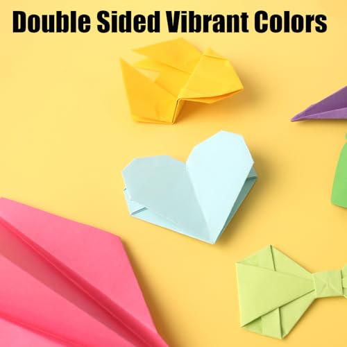 Koogel 250 Sheets Oragami Paper for Kids, 6 x 6 Inch Colored Craft Paper Double Sided Square Paper Easy Fold Paper for Beginners Arts and Crafts