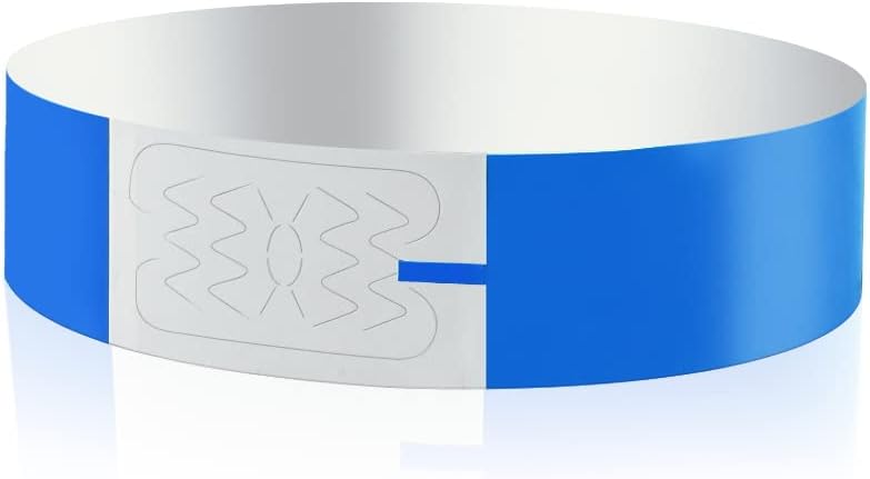 Vicloon 100Pcs Neon Paper Wristbands Blue Tyvek Event Party