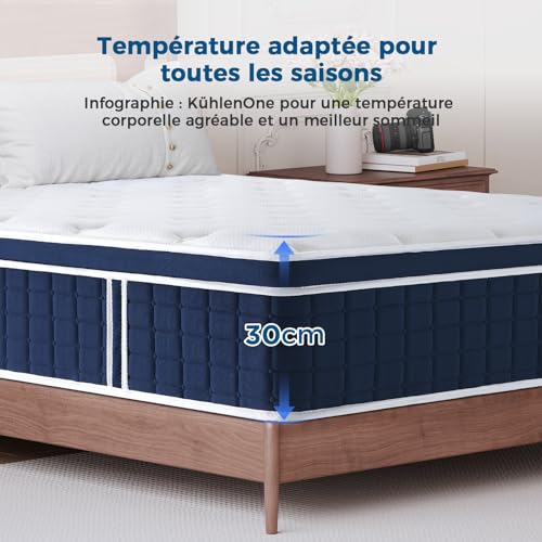 Inofia Ace Hybrid Mattress 90 x 200 cm H3 Firm Mattress with Breathable Memory Foam and Independent Bagged Springs, 7 Ergonomic Zones, Extra Comfort for Adults and Children