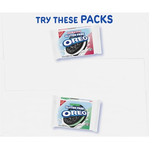 OREO GLUTEN FREE ORIGINAL & DOUBLE STUF CHOCOLATE SANDWICH COOKIES VARIETY PACK, GLUTEN FREE COOKIES, 20 SNACK PACKS (2 COOKIES PER PACK)