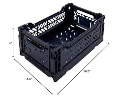 AYKASA Collapsible Storage Bins, Plastic Crate for