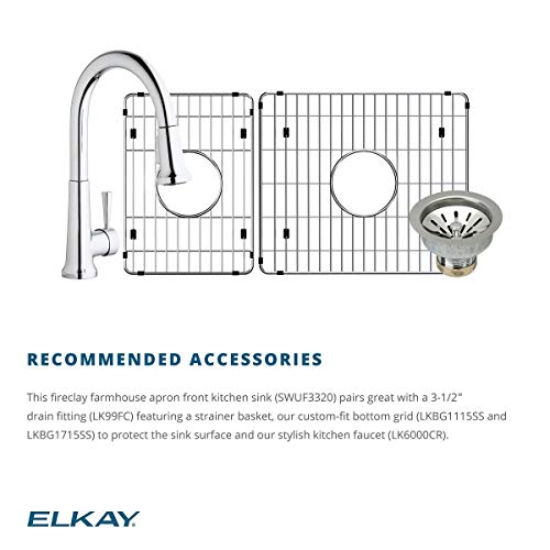 Elkay SWUF3320WH Fireclay 60/40 Double Bowl Farmhouse Sink with Aqua