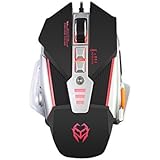 USB Wired Gaming Mouse, 8 Programmable Buttons &amp; 4 Adjustable DPI Levels LED Optical Mouse, XUANYI ELECTRONIC PC Gaming Mouse, Adjustable Weight