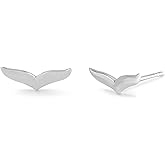 Boma Jewelry Sterling Silver Flying Bird Silhouette Stud Earrings