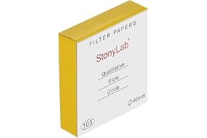 stonylab Qualitative Filter Paper, 100 Packs Slow Flow Rate Cellulose Filter Paper Circles with 10 Micron Particle Retention,