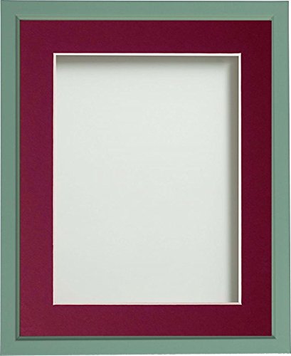 Frame Company Drayton Range 10x8-inch Green Picture Photo Frame with Plum Mount For Image Size 7x5-inch