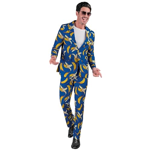 Widmann - Costume Party Fashion Suit Banana Pattern Jacket and Trousers Neon Showmen Theme Party