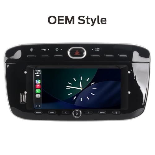 Fiat Punto (2010-2016) Linea(2012-2015) Linux Car Radio with CarPlay Wireless and Android Auto, 2 Seconds Start, Physical Control by Knob, OEM Level Audio, Plug & Play Installation