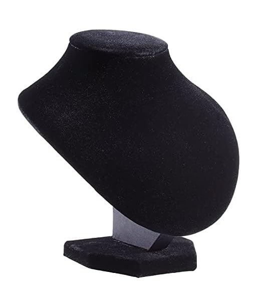 Kamay's 3-Dimensional Black Velvet Jewelry Necklace Pendant Mannequin Neck Stand 20X20cm/7.8X7.8Inch Suitable for 45cm/17.7inch Necklace(Pack of 1)