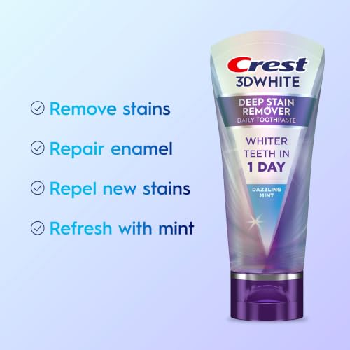 Crest Pasta Dental 3D Brilliance Deep Stain Remover Dazzling Mint - 21 Oz Blanco