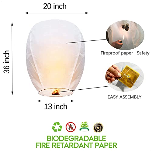 Chinese Lanterns 10Pack Sky Lanterns 100 Biodegradable Paper Lanterns
